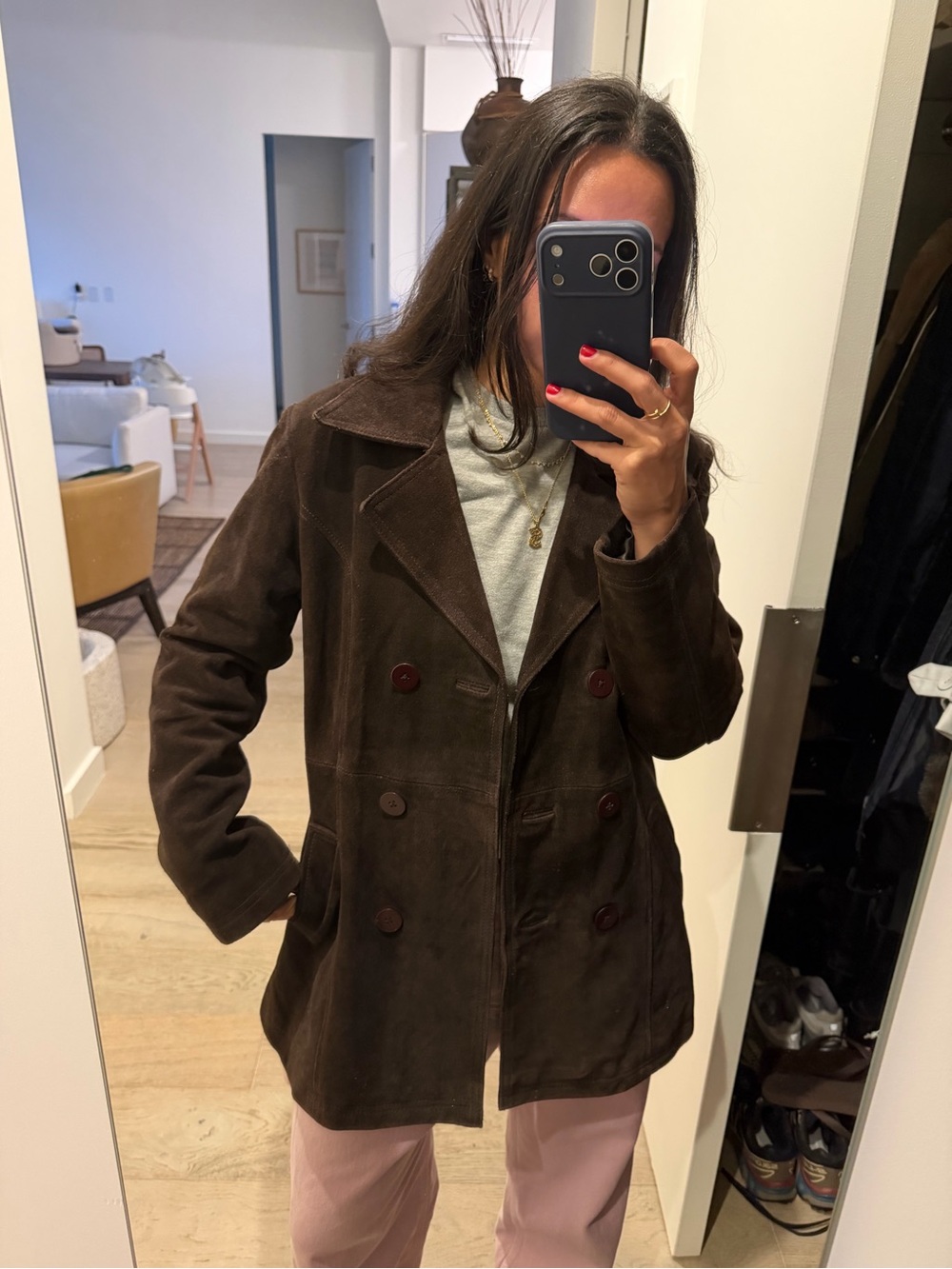 Vintage Chocolate Suede Jacket